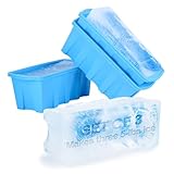 Extra Large Ice Block Mold 3 Pack-Makes three 5 lb Extra-large Ice cubes, Steel reinforced molds,Upgrade Ice Cube Maker，Ideal for Revitalizing Ice Baths or Chilled Coolers ，Reusable Silicone Molds