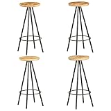 Ces tabourets de bar ont un look industriel unique et sont un ajout distinctif à toute cuisine, bar ou restaurant. La chaise de bar est fabriquée en bois de manguier rugueux, un bois dur tropical qui est robuste et résistant. Il résiste également parfaitement à l'usure du temps et est robuste et durable. L'artisanat et le beau grain du bois font de chaque meuble une pièce unique.