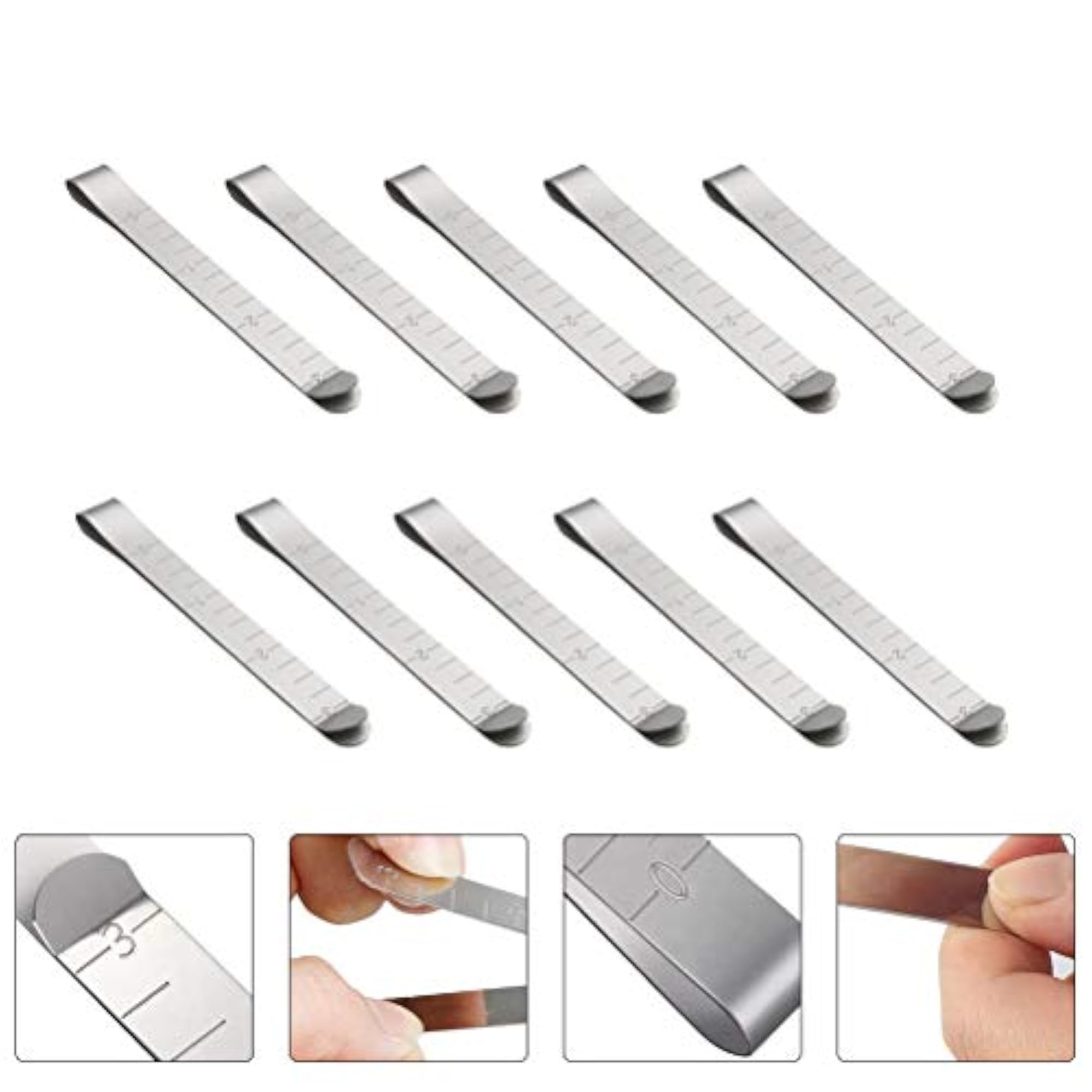10PCS Stainless Steel Measurement Ruler Sewing Clips