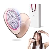 EMS ヘアブラシ ミニ wavewave マイナスイオン 赤色LED サラサラ 髪 クッションブラシ くし 誕生日 女性 妻 彼女 母 プレゼント(ギフト用（ピンクゴールド）)