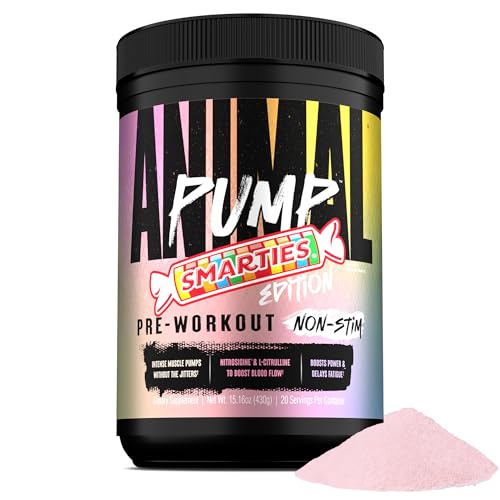 Animal Pump NS Stim-Free Pre-Workout 6g L-Citrulline + 1.5g Nitrosigine for Pumps Beta-Alanine & Electrolytes for Endurance Caffeine-Free Focus Men & Women Smarties 20 Servings