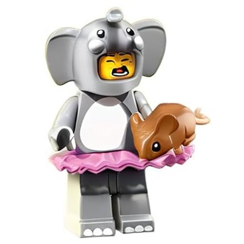 71021 Series 18, #1 Mini Personaggio Elephant Suit Girl con Mouse - Lego - Immagine 3