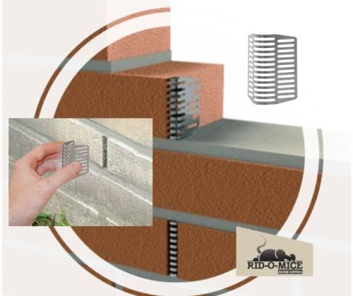 Rid-O-Mice - 2.75 Inch Stainless Steel Weep Hole Cover (40 Pieces) Stops and Keeps Out Mice, Wasps, Bees, Lizards, Snakes, Scorpions and Many Insects. — view 8