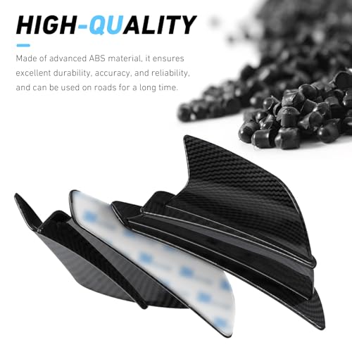 lekiliky 2PCS Motorcycle Aerodynamic Wing, ABS Waterproof Anti-aging Vehicle Spoiler, Personalized Stylish Carbon Fiber Decorative Stickers, for Most Motorcycles Scooters (Carbon Fiber Black)