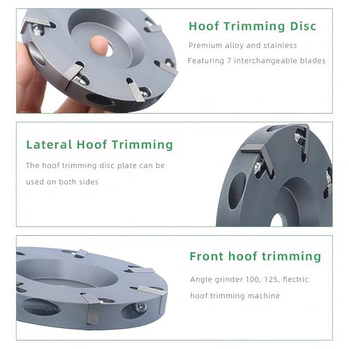 Image of 7 Blade Hoof Trimming Disc for 4.5 and 5 Inch Angle Grinders | Aluminum Alloy Grinder Wheel for 4.5 inch & 5 inch Angle Grinders, Livestock Care Tool for Cattle, Horses & Sheep