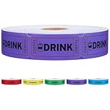 1000 Raffle Tickets, Purple Drink Ticket, Single Roll Tickets for Events, Entry, Class Reward, Fundraiser & Prizes, Size 1 x 2 Inch