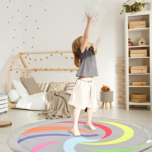 Kruipendeken voor baby's | Rainbow Baby Speelkleed Rond Vloerkleed - Ademend Kruipkussen Kids Kinderen Vloer Kussen Tapijt Spel Speelgoed Deken Gym Tapijt voor Woonkamer Tumotsit - Afbeelding 8