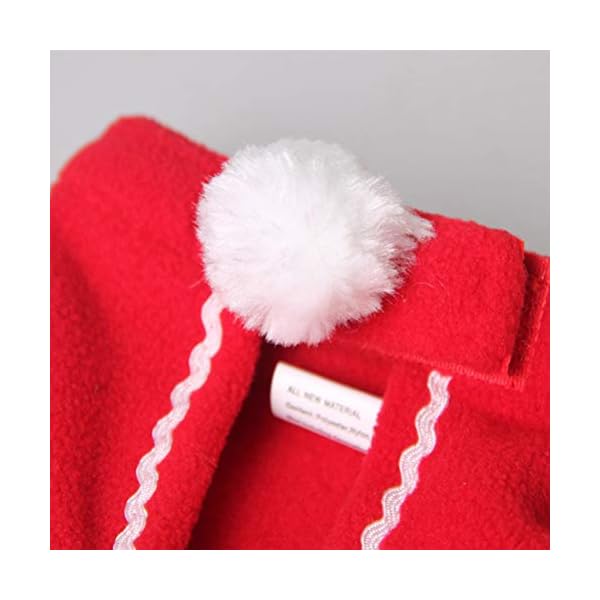 Bestoyard dog cloak christmas pet costumes red polar fleece pet cape cat halloween costume pet apparel size s (red) - image 10