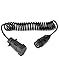 Produktbild QWORK® 3M 7 Pin Trailer Light Board Verlängerungskabel Spiralkabel mit Stecker auf Buchse Schleppadapter Steckdose für Auto Caravan Truck
