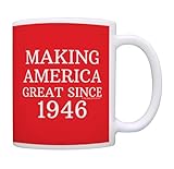ThisWear 80th Birthday Gifts For All Making America Great Since 1946 Birthday Mug Birthday Gifts 11oz Ceramic Coffee Mug with Handle Red