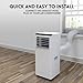 8,000 BTU Portable Air Conditioner – 3-in-1 Cooling, Dehumidifying & Fan Powerhouse | 24H Timer + 2 Fan Speeds + Sleep Mode for All-Night Comfort | Full-Function Remote Control | Perfect for Home Bedr