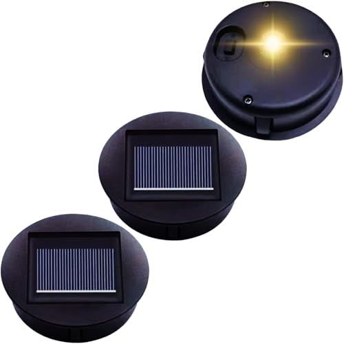 XVZ Reemplazo de lámparas solares, 3 unidades de 8 cm de diámetro, cubiertas solares LED de color blanco cálido, reemplazo solar para diferentes lámparas solares
