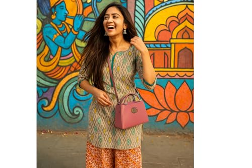Image of Stylish Sling Bag for Women | Elegant Handbag with Gold Handle & Strap | Premium PU Leather Shoulder Bag - Trendy & Versatile Purse for Daily & Party Use
