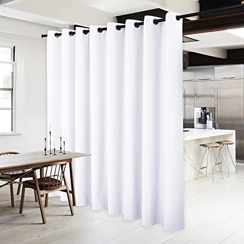 NICETOWN Patio Door Curtain Panel - (120 inches Wide, Pure White, 1 Piece) Nursery & Infant Care Drape, Extra Long 84 inches Length Curtain for Dining