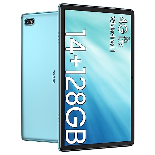 OSCAL Pad10 Android 12 Tablet 10.1 Pollici 14GB RAM+128GB ROM (TF 1TB), 4G LTE+5G WiFi, Octa-Core, 1920x1200 FHD+, Batteria 6580mAh, Fotocamera13MP+8MP, Dual SIM/GPS/BT5.0/OTG/Type-C/Face ID