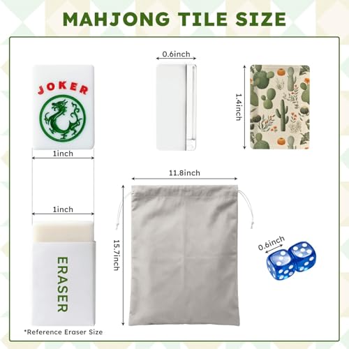 Set Americano de Mahjong con 166 Fichas Acrílicas y Bolsa miniatura 2