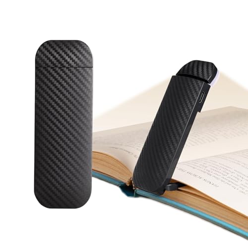 Book Reading Light, Rechargeable Clip on Booklight, Eye Caring 3 Color Temperatures & 5 Brightness Levels, Night Use for Bed, Long Lasting, Reading at Night in Bed, Mystic Black