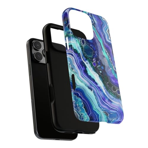 Coque iPhone 16 Pro Max rigide haut de gamme géode violette