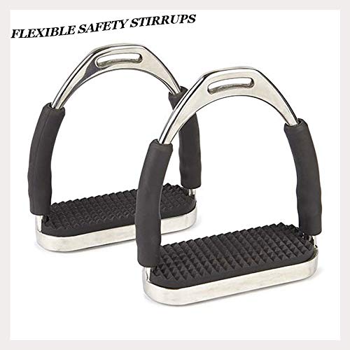 image for Equinez Tools 2PC Flex Stainless Steel English Saddle Stirrups with Hi