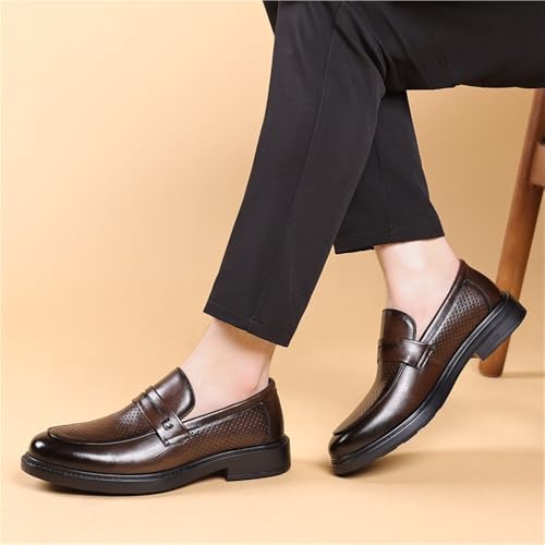 Men's Summer Business Hollow Breathable Slip On Casual Loafers British Korean Style2