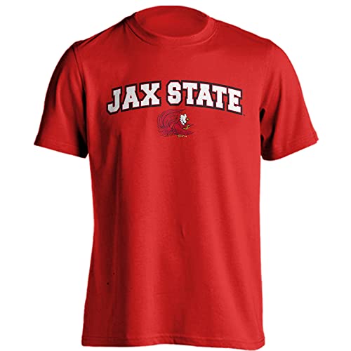 Sport Your Gear Jacksonville State University Gamecocks Classic Arch Mascot Short Sleeve T-Shirt Red Large