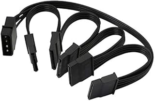 Honglei 4pin Molex to 15 Pin SATA Splitter Power Cable,Gelrhonr LP4 to 5x15 Pin SATA Power Conversion Line Extension Y-Cable for Hard Disk