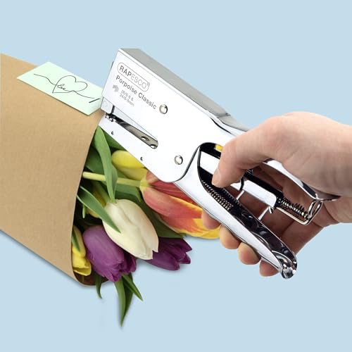 Rapesco 1298A Porpoise Grapadora de Tenaza con 10.000 Grapas Tipo 26/8 mm, Capacidad para 45 Hojas, Cromo - imagen 3
