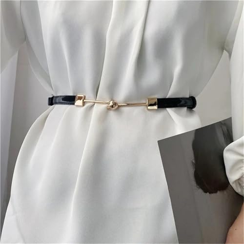 Ladies Belts Skinny Leather Women Belt for Dress Adjustable Thin Cinch Waist with Gold Buckle for Ladies Dress Jeans Decoration Belts(Blue)3