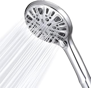 High Pressure Handheld Shower Head 9 Spray Setting Hand Held Showerhead with Powerful Shower Spray Against Low Pressure Water Supply Pipeline, Multi-Functions, Chrome Finish