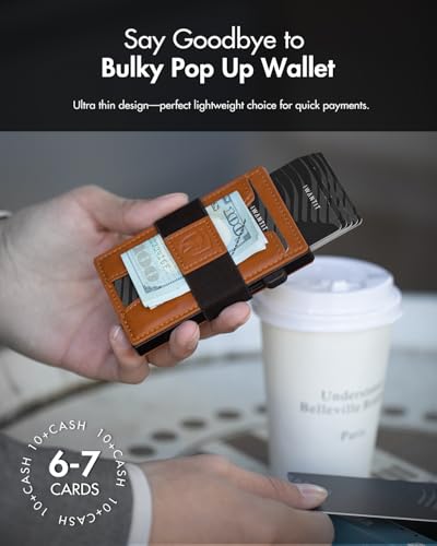 Image of iwantit 3 in 1 Magsafe Wallet Men: Bifold Wallet + Magnetic Wallet for iPhone - Detachable Cash Strap, Smart Pop Up Card Holder, ID Window, Premium Leather (Orange-red)