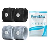 Pnrskter Bracelets anti-mal des transports, 2 paires (noir et gris)