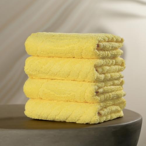 Image of MUSA Banana Face Towels | 400 GSM | Terry Face Towel Set of 4 with Free Bag | Super Soft & Ultra Absorbent Towels for Facewash | Face Towel for Women, Men (Golden Sunshine)