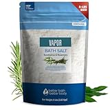 Vapor Bath Salt 128oz (8-Lbs) Pure Epsom Salt With Eucalyptus & Rosemary Essential Oils & Vitamin C Crystals - Soothing Vapors All Natural Bath Soak