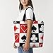 JZDACH Women Handbag Grid Poker Playing Cards Large Capacity Fashion Beach Tote Shoulder Bag Purse Shopping Kitchen Tote Bag