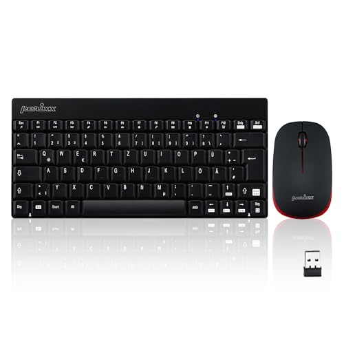 Perixx PERIDUO-712, Kabelloses Mini Tastatur und Maus Set - Minigröße - mit Nano Receiver - 2.4Gh...