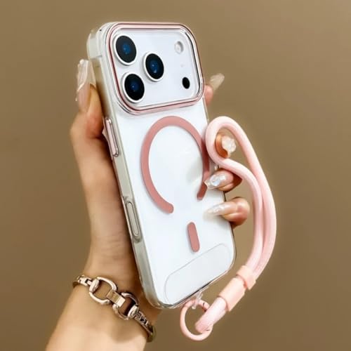 Coque de téléphone compatible iPhone 13 Pro Max transparente rose
