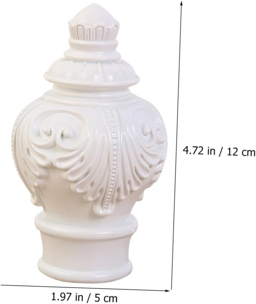 Alipis 10pcs White Plastic Window Curtain Rod End Caps Finials Wear-Resistant Decorative Curtain Pole Finials for Rails Home and Office Use