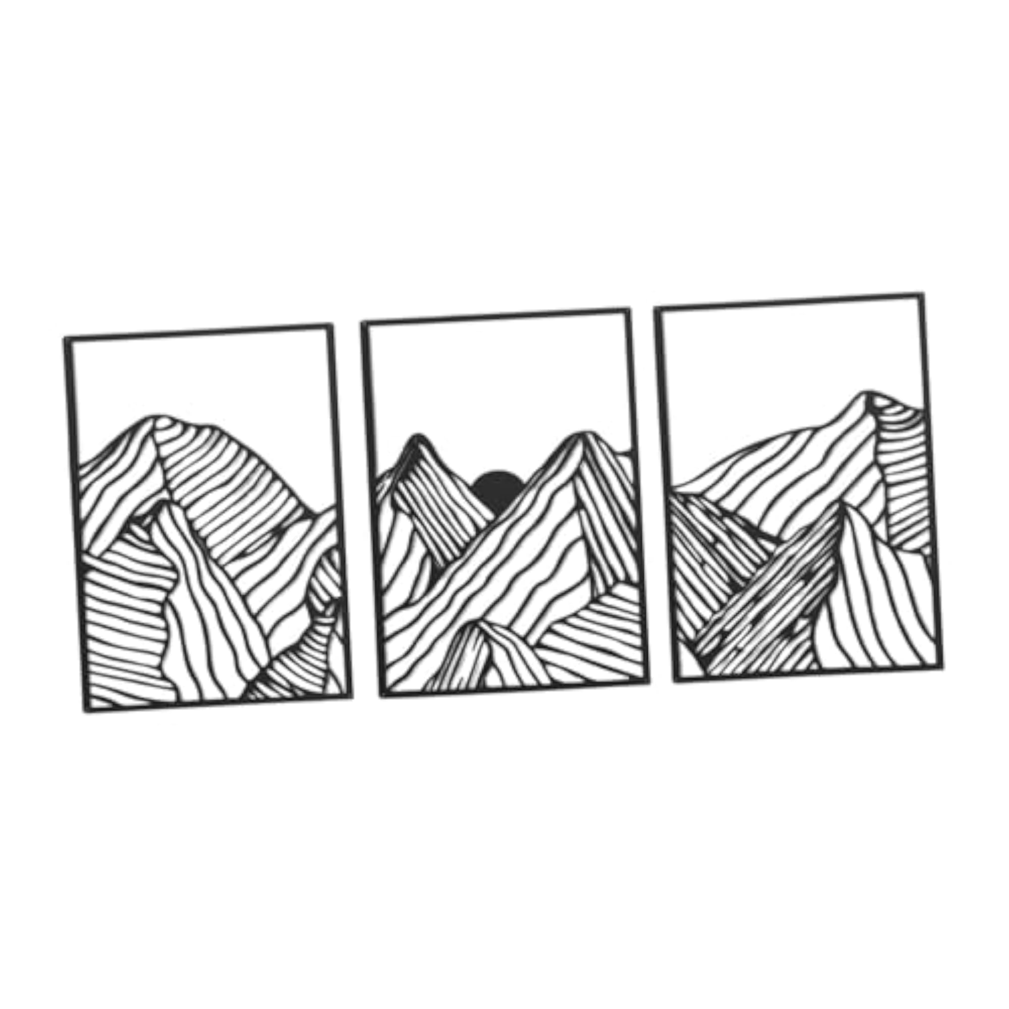3Pcs Mountain Metal Wall Art Decorative Painting for Indoor Spaces