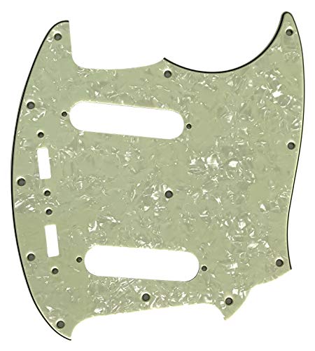 For US Mustang Classic Series Style Guitar Pickguard Scratch Plate (4 Ply Vintage Green Pearl)