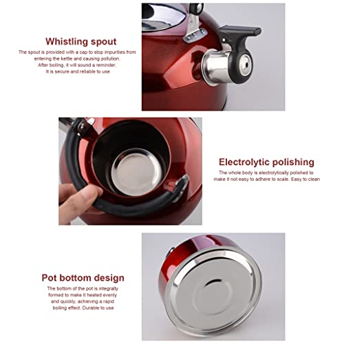 Jeonswod Kettle 3L/4L Stainless Steel Whistle Kettle Large Capacity Teapot Solid Color Kettle Kitchenware (Color : B, Size : As The Picture Shows) #TOP3
