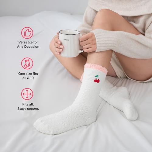 Image of COOLMATE Fuzzy Socks for Women Gift Box - Cozy Soft Cloud Socks for Spa Home, Mother's Day Gifts for Mom Grandma