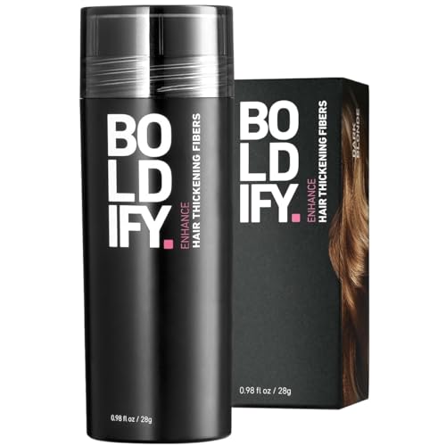 BOLDIFY Hair Fibers for Thinning Hair (BLACK) Hair Powder - 28g Bottle - Undetectable & Natural Hair Filler Instantly Conceals Hair Loss - Hair Thickener, Topper for Fine Hair for Women & Men​