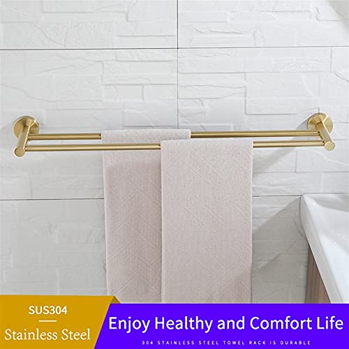 Toallero baño oro cepillado doble barra de pared moderno 3