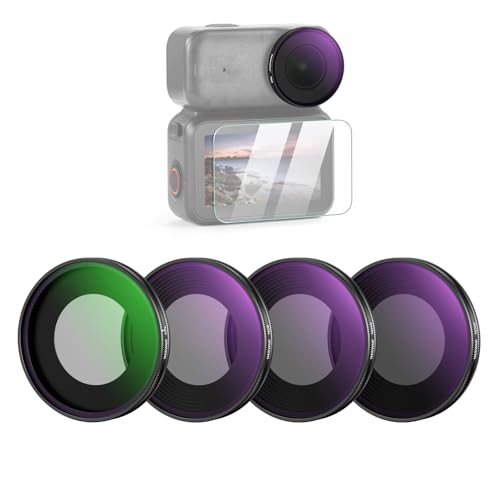 NEEWER ND Filter Set Compatible with DJI Osmo Nano (ND8/16/32/CPL) Screw On Action Camera Lens Neutral Density Filter Multicoated Optical Glass Accessories with Screen Protector 4 Packs