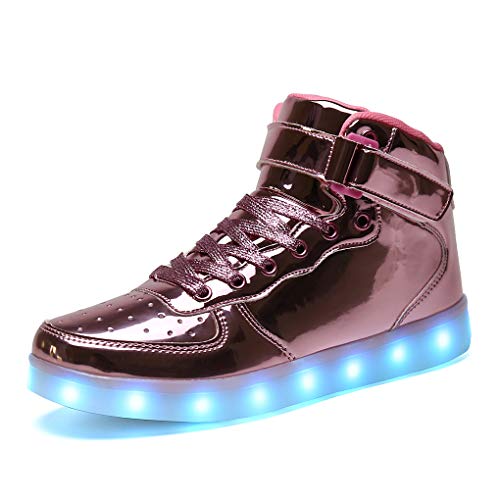 Niños Zapatillas Led Luminioso con Unisex Hip Tops Sneakers Zapatos con Luces rosado34