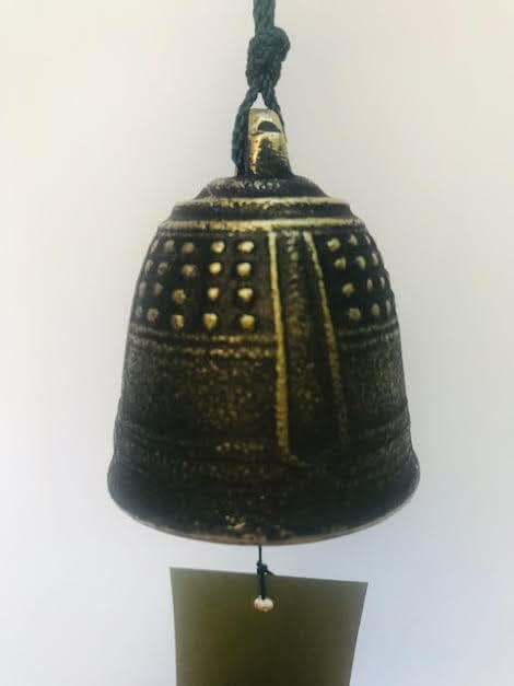 Kotobuki Iron Japanese Wind Chime, Gold Temple Bell-XL