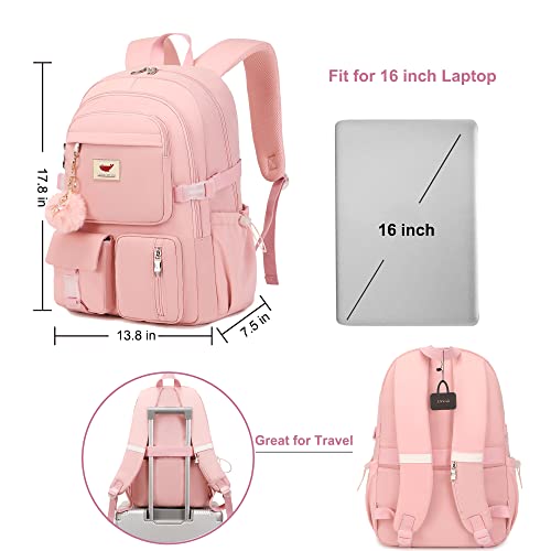 Lxygd Laptop Backpack 15.6 Inch Kids Elementary Middle High School Bag College Backpacks Anti Theft Travel Back Pack Large Bookbags For Teens Girls Women Students (Pink) #TOP5