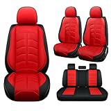 VECOZA Seat Cover for Mercedes-Benz Glb 250 2020-2024, Durable Waterproof Sports Seat Cover，Premium Leather Seat Protector(5 Seats Standard, Red)