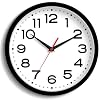 Roymnie Wall Clock Silent Non-Ticking Modern Clock Battery Operated 12 Inch Classic Analog Decorative for Classroom, Living Room, Office, Bedroom, School, Hotel (Black)