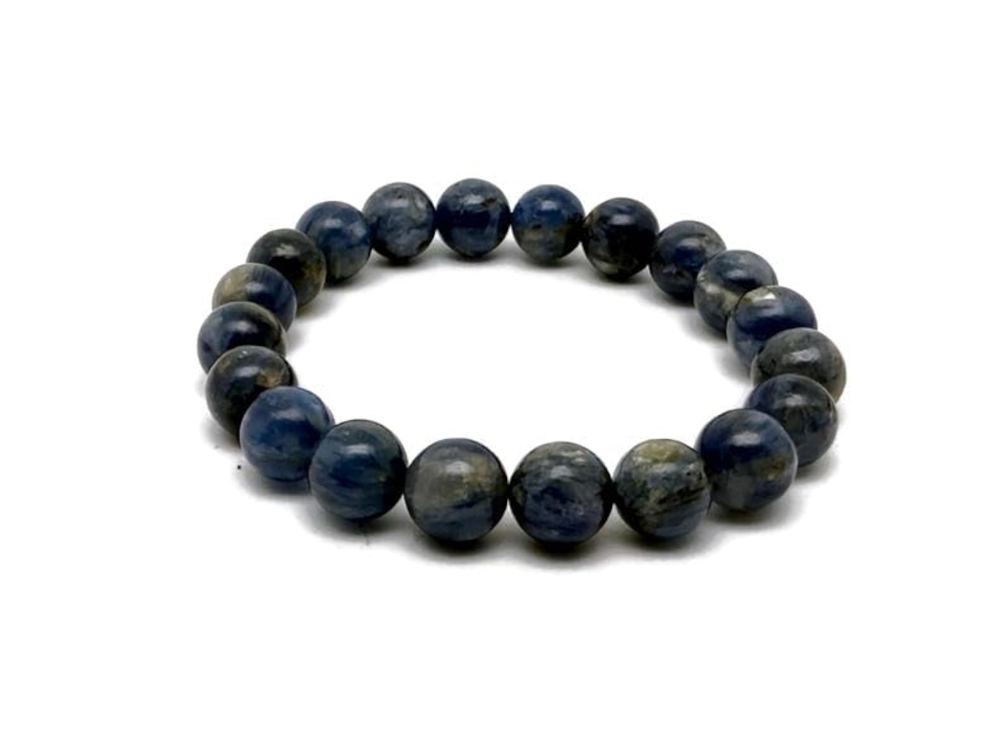 Natural Sapphire Smooth Cut Bead Stretchable Bracelet, Unisex